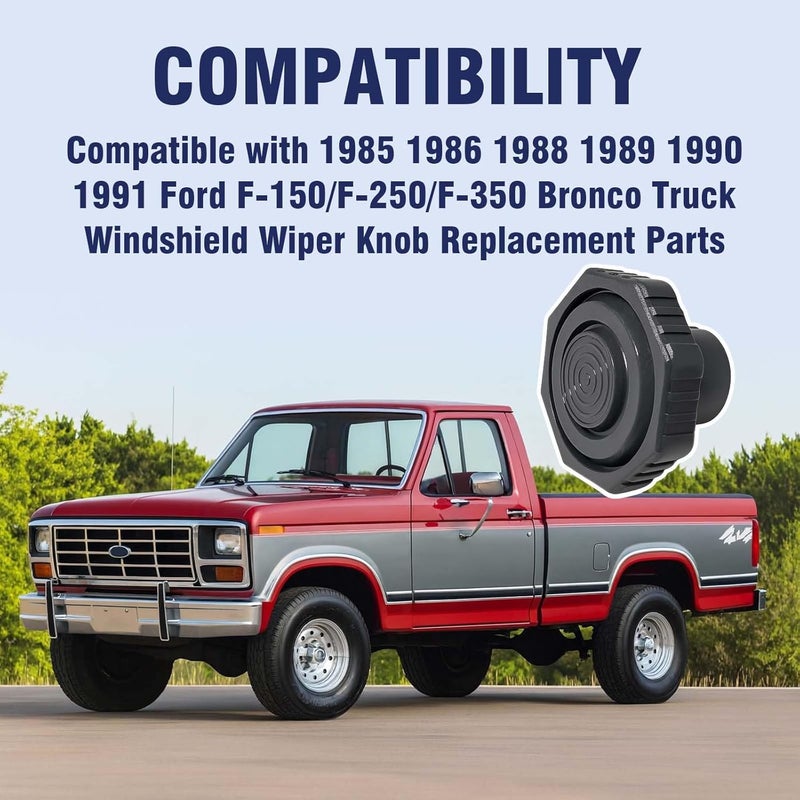 SANJOON Octagonal Windshield Wiper Switch Knob Compatible with 1985-1989 1990 1991 Ford F-100, F-150, F-250, F-350 Bronco Truck Octagonal Knob Replacement(1 Pcs,Grey) - Image 3